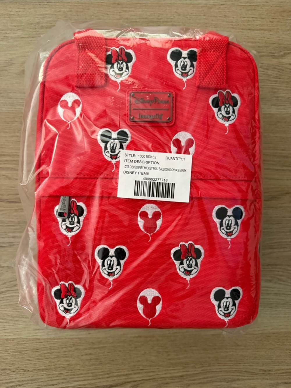 Loungefly Red Mickey & Minnie Balloon Embroidered Mini Backpack NWT